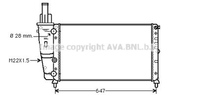 Радиатор, охлаждение двигателя AVA QUALITY COOLING FTA2140 для LANCIA Y