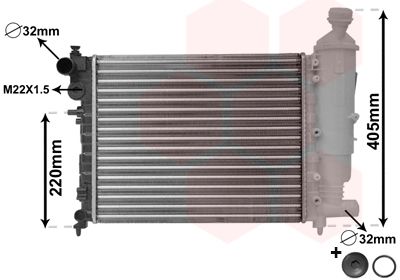 Радиатор, охлаждение двигателя VAN WEZEL 09002115 для PEUGEOT 106