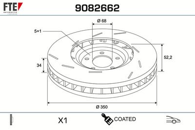 спирачен диск FTE 9082662