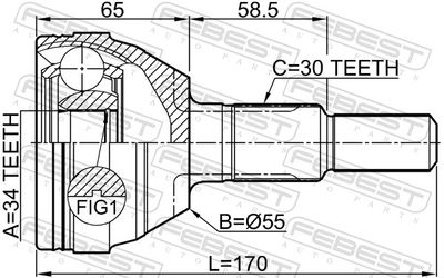 Joint Kit, drive shaft 1810-ANT