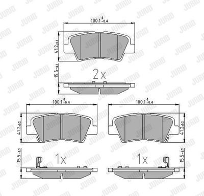 BREMSBELAGSATZ SCHEIBENBREMSE JURID 572629J 1