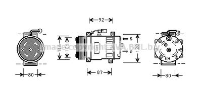 PRASCO AUK030 Компрессор кондиционера  для LAND ROVER DEFENDER Station Wagon (L316) 2.5 TDI 4x4 (L316)