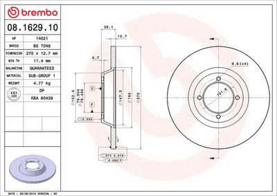 BREMSSCHEIBE BREMBO 08162910 1