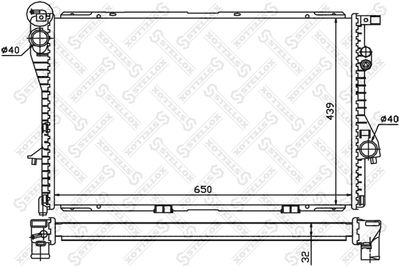 Радиатор, охлаждение двигателя STELLOX 10-25289-SX для BMW 7