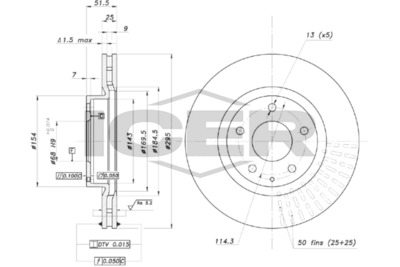 спирачен диск ICER 78BD3565-2