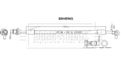 Тормозной шланг BORG & BECK BBH8965 для JAGUAR F-PACE