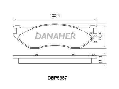 DANAHER DBP5387 Тормозные колодки и сигнализаторы  для FORD USA  (Форд сша Еxпедитион)