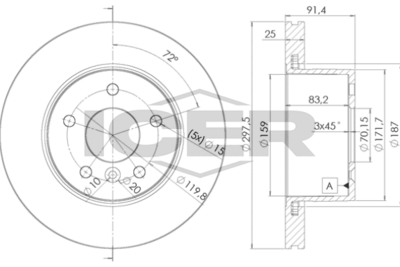 спирачен диск ICER 78BD0380-1