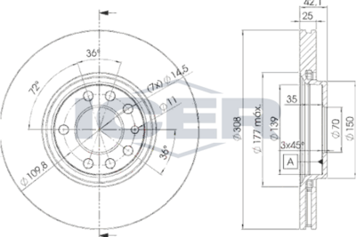 спирачен диск ICER 78BD9061-2