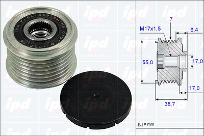 IPD 15-3848 Муфта генератора  для INFINITI M (Инфинити М)