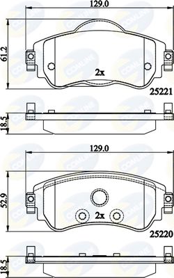 Комплект тормозных колодок, дисковый тормоз COMLINE CBP32145 для CITROËN DS4
