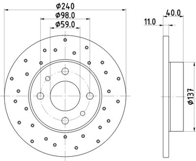 Тормозной диск HELLA 8DD 355 134-891 для ABARTH 500