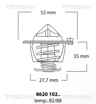 Термостат, охлаждающая жидкость TRISCAN 8620 10288 для DAIHATSU GRAN