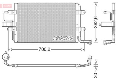 Конденсатор, кондиционер DENSO DCN32022 для AUDI A3