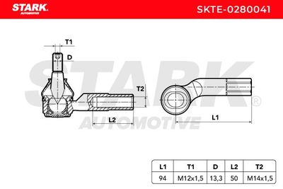 накрайник на напречна кормилна щанга STARK SKTE-0280041