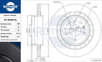 спирачен диск ROTINGER RT 20430-GL