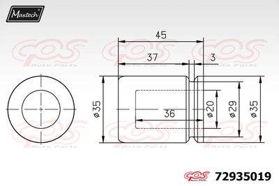 Поршень, корпус скобы тормоза MAXTECH 72935019 для DAEWOO LEGANZA