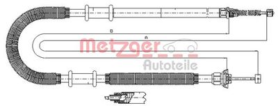 Тросик, cтояночный тормоз METZGER 641.10 для FIAT DOBLO