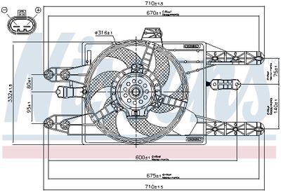 NISSENS 85142 Вентилятор системы охлаждения двигателя  для LANCIA Y (Лансиа )