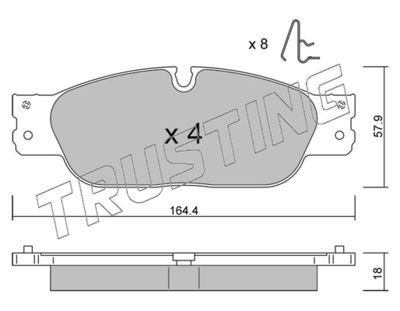 TRUSTING 1189.0 Тормозные колодки и сигнализаторы  для JAGUAR S-TYPE II (X200) 2.7 D