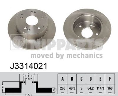 NIPPARTS J3314021 Тормозные диски  для HONDA (Хонда)
