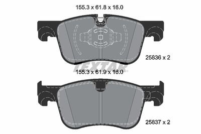 Комплект тормозных колодок, дисковый тормоз TEXTAR 2583605 для CITROËN GRAND
