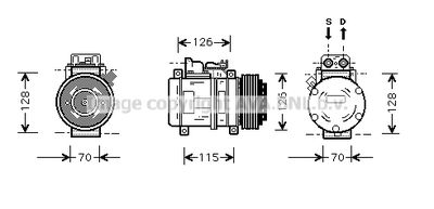 Компрессор, кондиционер AVA QUALITY COOLING MSK087 для MERCEDES-BENZ VARIO