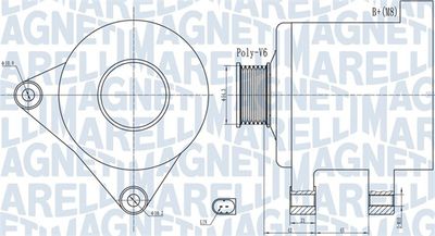 Генератор MAGNETI MARELLI 063732091010 для FORD FIESTA