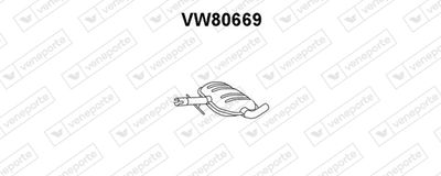 Средний глушитель выхлопных газов VENEPORTE VW80669 для VW PASSAT