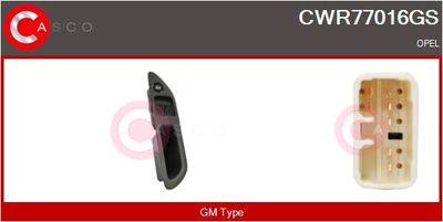 Выключатель, стеклолодъемник CASCO CWR77016GS для OPEL AGILA