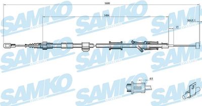 Тросик, cтояночный тормоз SAMKO C0920B для VOLVO V40