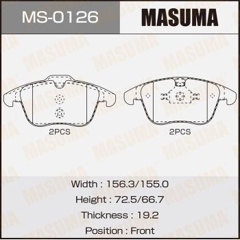Комплект тормозных колодок MASUMA MS-0126 для VOLVO S60