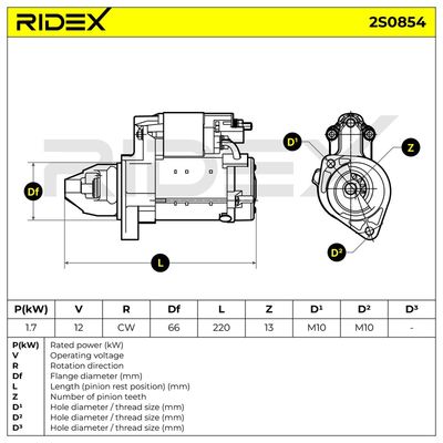 стартер RIDEX 2S0854
