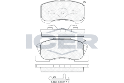 Комплект тормозных колодок, дисковый тормоз ICER 181342 для TOYOTA DUET
