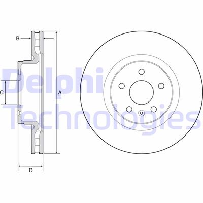 Тормозной диск DELPHI BG9220C для TESLA MODEL S	