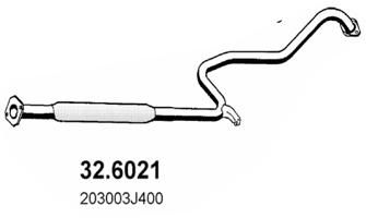 ASSO 32.6021 Глушитель выхлопных газов  для NISSAN PRIMERA Hatchback (P11) 2.0 16V
