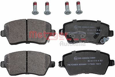 Комплект тормозных колодок, дисковый тормоз METZGER 1170243 для NISSAN NOTE
