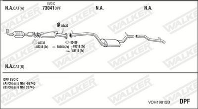 Изпускателна система WALKER VOH19815B