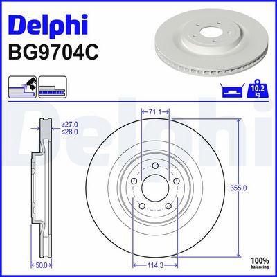 Bremseskive DELPHI BG9704C