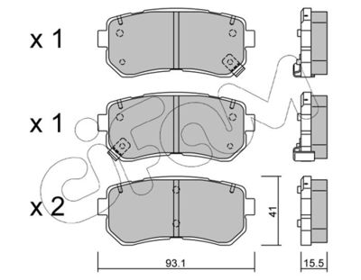 Brake Pad Set, disc brake 822-725-0