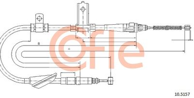 Тросик, cтояночный тормоз COFLE 10.5157 для LAND ROVER FREELANDER