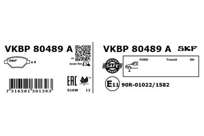 Brake Pad Set, disc brake VKBP 80489 A