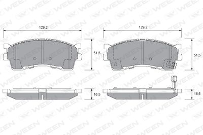Комплект тормозных колодок, дисковый тормоз WEEN 151-2521 для KIA CLARUS