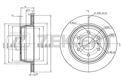 Тормозной диск ZEKKERT BS-6580 для CADILLAC ESCALADE