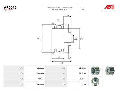 Remskive, dynamo AUTOSTARTER AP0045