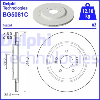 Bromsskiva DELPHI BG5081C