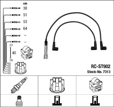 Комплект проводов зажигания NGK 7313 для SEAT CORDOBA