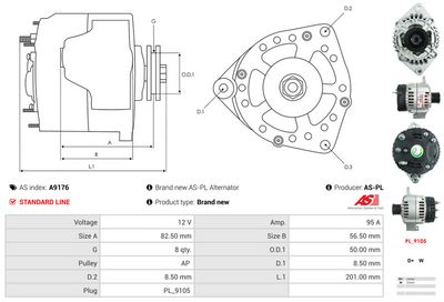 GENERATOR / ALTERNATOR AS-PL A9176 4