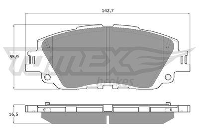 Комплект тормозных колодок, дисковый тормоз TOMEX Brakes TX 19-64 для LEXUS UX
