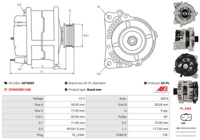 GENERATOR / ALTERNATOR AS-PL A01006S 4